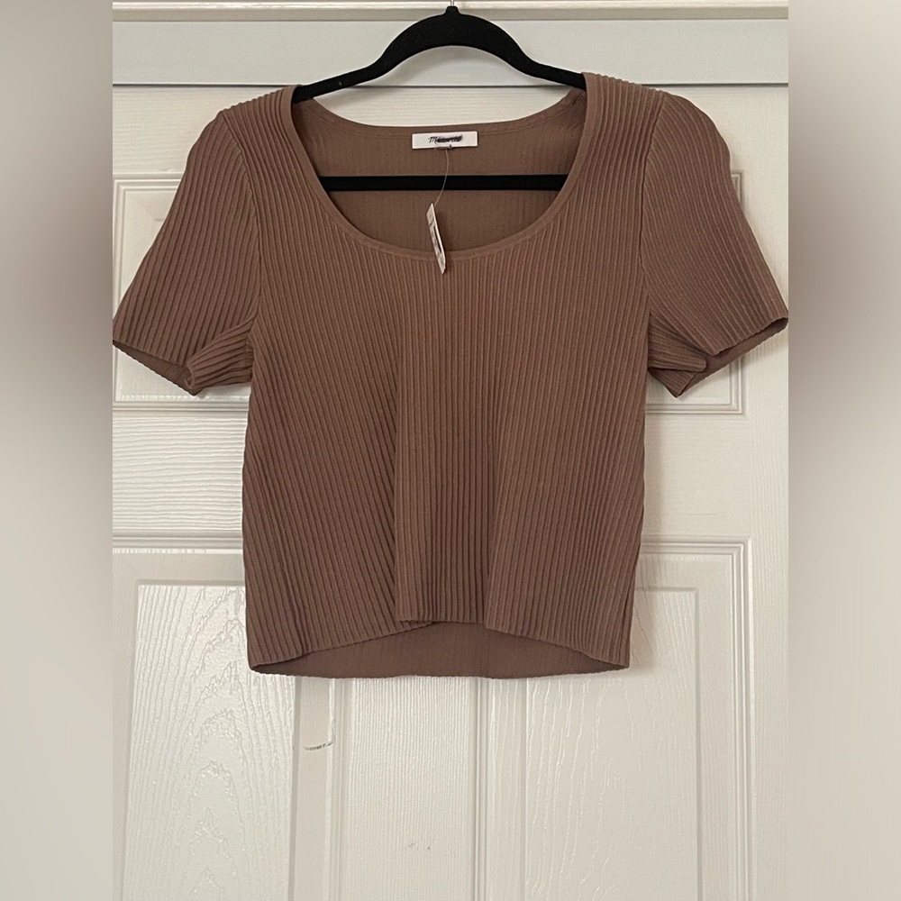 NWT Madewell Ottoman Crop Sweater Tee